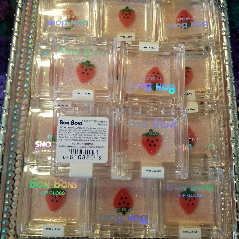 Three Bon Bons strawberry lip gloss
